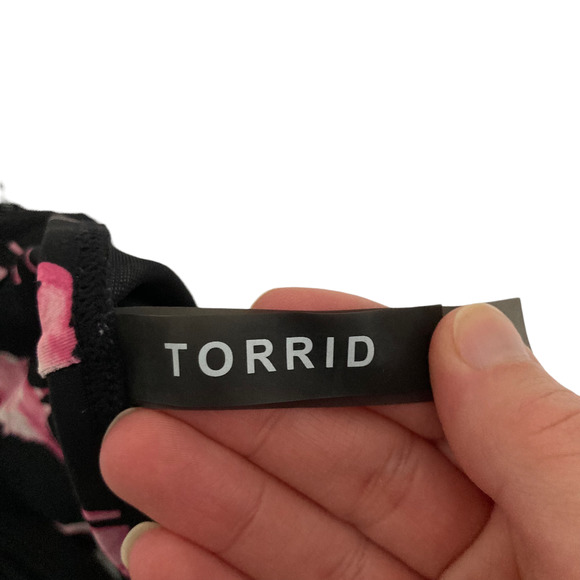 Torrid Black Striped Flamingo Print Tankini Top Sz 3X - Picture 5 of 7